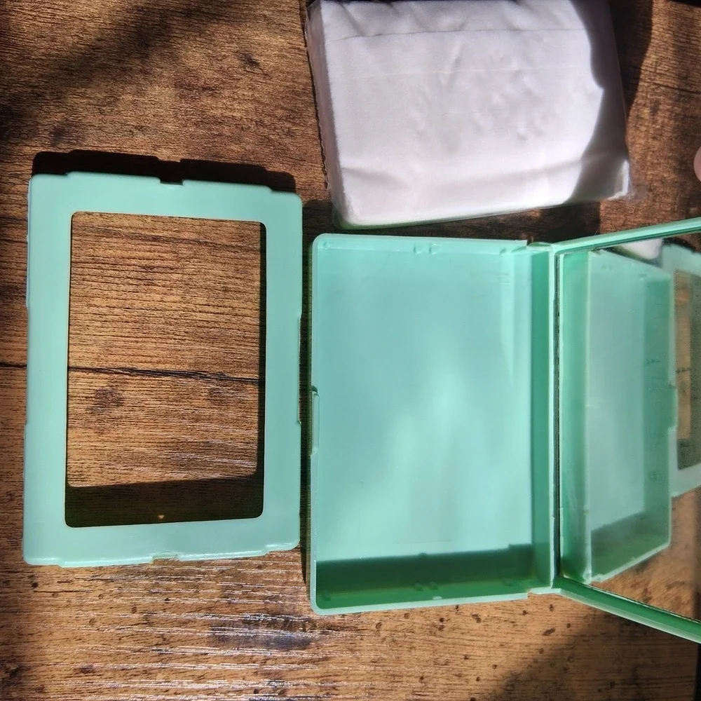 Tissue Mirror Compact Blue/Green Travel Portable‎ Water Resistant